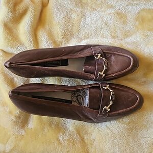 Ted Lapidus vintage leather tan loafers size 40.5